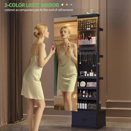 Vista 3 de HNEBC Organizador de Joyas con Luz LED 6700467006, Vidrio