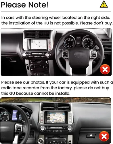 Vista 3 de Android 12 Radio de coche estéreo para Toyota PRADO 150 2010 2011 2012 2013, Octa Core incorporado inalámbrico Car-Play Android Auto GPS BT FM AM