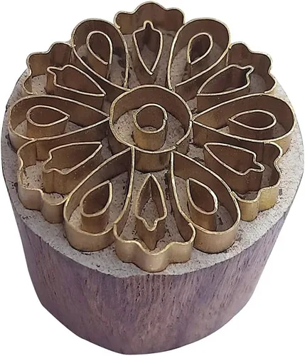 Vista 14 de Royal Kraft Ronda de latón sellos de madera para la impresión de bloques en arcilla, cerámica, tela BBtag001