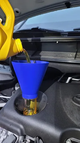 Vista 6 de APSG Embudo de Aceite con Bloqueo Compatible con Toyota Lexus Scion Seleccionados Herramienta Antiderrame se Atornilla Directamente al Relleno