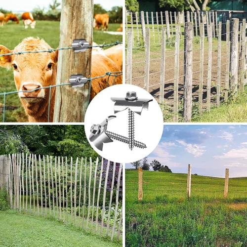 Vista 7 de Dolibest 50 clavos para valla de acero inoxidable SUS 304 para maderas blandas, cierres de alambre reutilizables de 1.6 pulgadas, fáciles