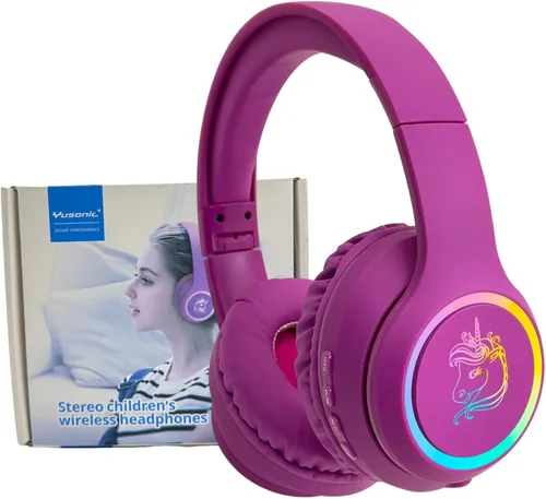 Vista 8 de Auriculares Bluetooth con orejas de gato Yusonic, auriculares inalámbricos para niños pequeños, niños y niñas, para Yaxa Fire Negro