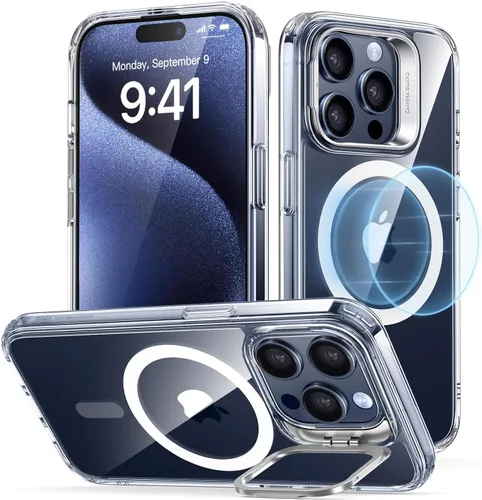 Vista 66 de ESR Funda para iPhone 14 Pro Max, Compatible con MagSafe, Funda Transparente para Teléfono con Soporte Stash Integrado para iPhone 14 Pro Max