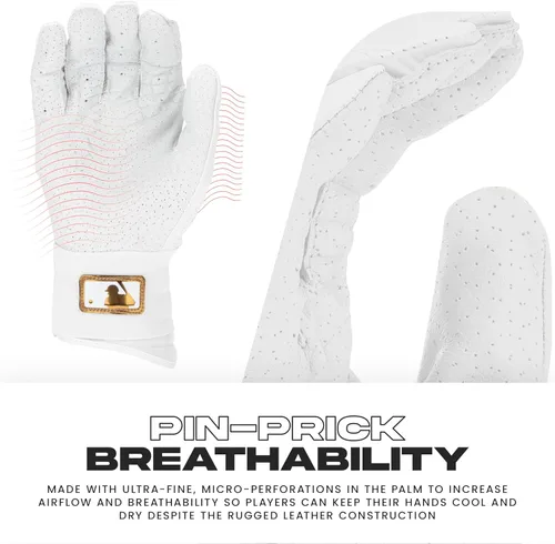 Vista 4 de Franklin Sports MLB - Guantes de bateo Infinite Powerstrap para béisbol + sóftbol de puño largo, para adultos y jóvenes