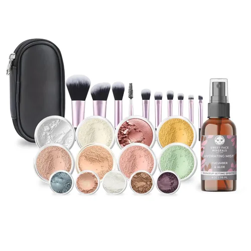 Vista 11 de Kit de maquillaje mineral de tamaño completo, set de base mate, Beige