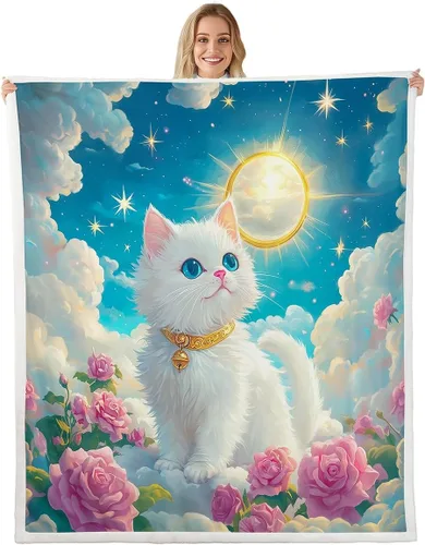 Vista 20 de Manfei Tree of Life Throw Blanket Galaxy Planets Print Fuzzy Blanket for Kids Boy Girls Room Decor, Abstract Tree Blanket for Bed Couch Sofa, Soft