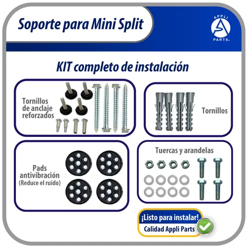 Vista 3 de Appli Parts APAB-3160 - Soporte de montaje en pared exterior para mini split sin conductos, bomba de calor o unidades de refrigeración solamente