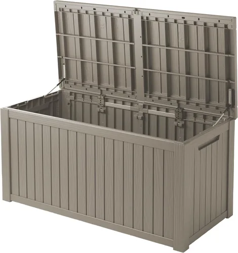 Vista 27 de Caja de almacenamiento para exteriores de 35 galones, caja de resina impermeable y con cierre para terraza, grande, contenedor de almacenamiento