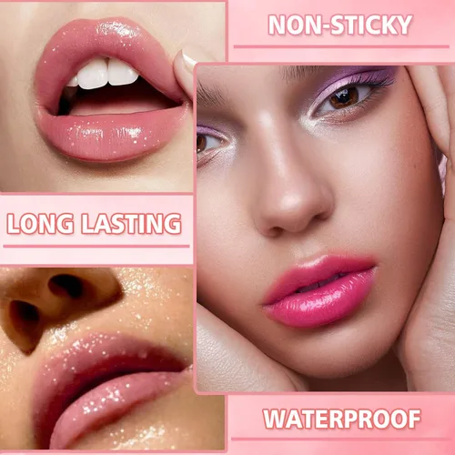 Vista 4 de NVLEPTAP Lápiz labial que cambia de color, mate, juego de lápices labiales perezosos, impermeable, de larga duración, antiadherente, lápiz labial