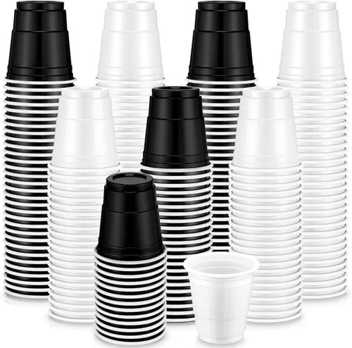 Vista 7 de Dandat Paquete de 200 vasos de plástico de 2 onzas, vasos de plástico desechables para barbacoa, fiesta de Navidad, degustaciones, muestras
