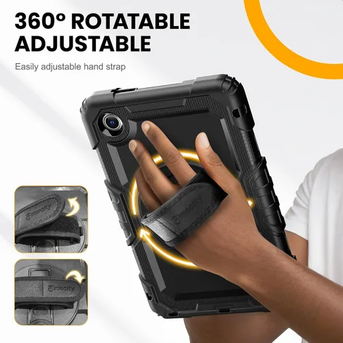 Vista 8 de timecity Funda para tablet Lenovo Tab K9/Tab One de 8.7 pulgadas 2025 (TB305XU/TB305FU) a prueba de caídas con soporte giratorio de 360°, correa