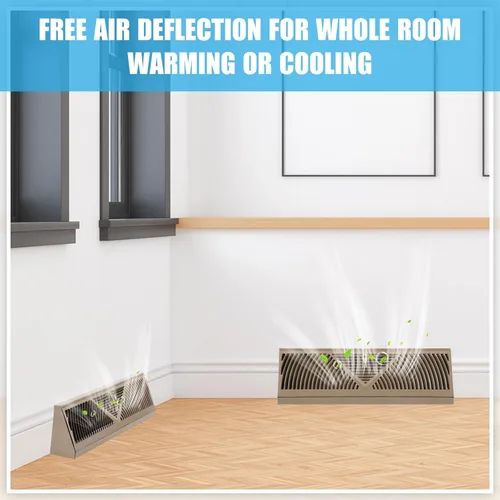 Vista 6 de Yaocom Paquete de 2 Rejillas de Registro de Zócalo Tamaño de Abertura de Conducto de 15 Pulgadas Cubiertas de Ventilación para Difusor de Piso