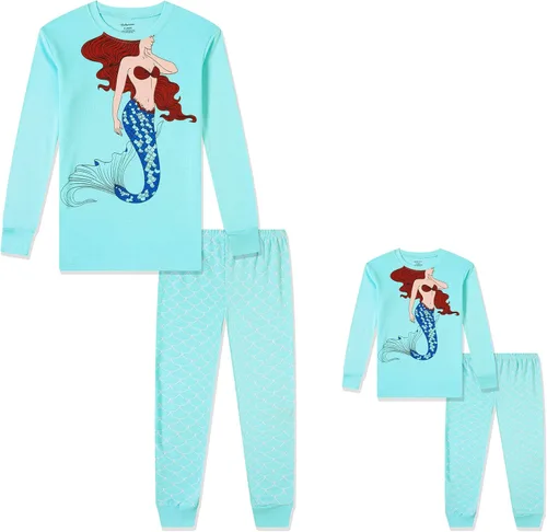 Vista 2 de Babyroom Pijamas de algodón a juego para niñas y niños pequeños, 4 piezas, ropa de dormir de Navidad