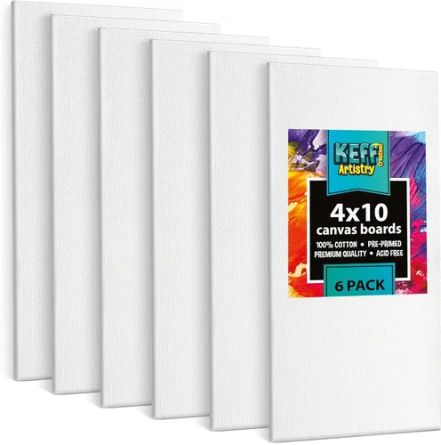 Vista 16 de KEFF Tablas de Lienzo para Pintar - 4x10 Paquete de 18 Paneles de Lienzo a Granel, 100% Algodón Lienzo Triple Impreso en Prima para Suministros
