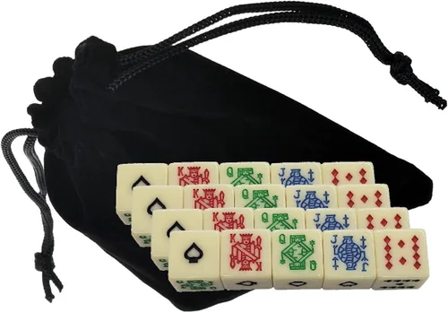 Vista 11 de Cyber-Deals 30 dados de póquer blancos para 2020 con bolsa de almacenamiento de terciopelo negro