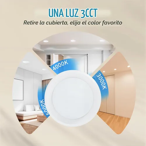 Vista 3 de ECOELER 3CCT - Luz LED de disco, luces de techo empotrables regulables de 6 pulgadas, 16.5 W 1000 lm, 3000 K/4000 K/5000 K seleccionables, adecuadas