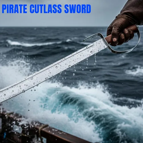 Vista 5 de SZCO Supplies - Espada pirata Cutlass de 31 pulgadas con D-Guard, espada de sable pirata con hoja de acero inoxidable, espiga completa, mango