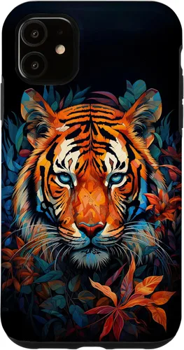 Vista 7 de Funda para iPhone 13 Acuarela Cara de Tigre Animal Salvaje Gato Grande
