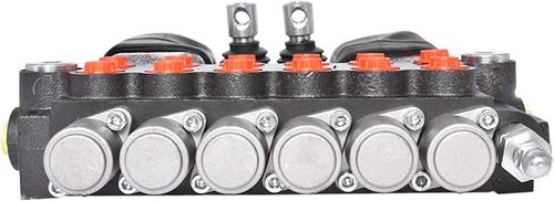 Vista 5 de Válvula de control direccional de retroexcavadora hidráulica de 2 joysticks, 6 carretes, 11 GPM