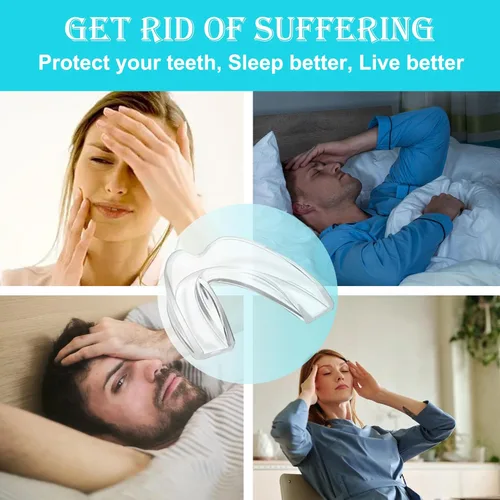 Vista 7 de Protector nocturno para niños para rechinar dientes, tamaño pequeño, paquete de 4 protectores nocturnos moldeables para apretar los dientes Cómodo