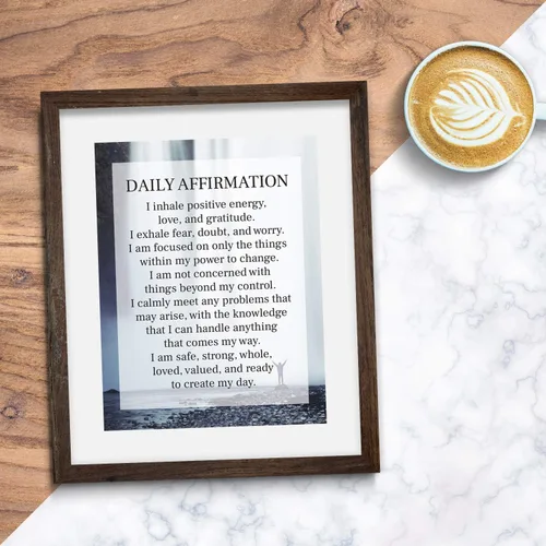 Vista 4 de Daily Affirmation Inspirational Print 8x10 UNFRAMED Motivational Wall Art Ideal for Home or Office Décor Great Modern Typographic Gift for