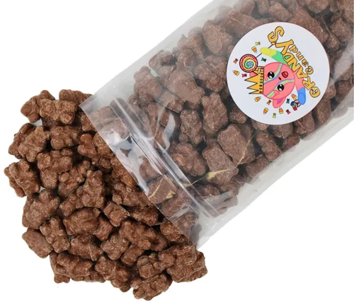 Grandys Candys Osos de goma cubiertos de chocolate con leche, a granel, súper ahorradores (1 libra)