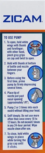 Vista 2 de Zicam Intense Sinus Relief - Spray nasal líquido sin goteo con mentol refrescante y eucalipto, 0.5 onzas (paquete de 2)