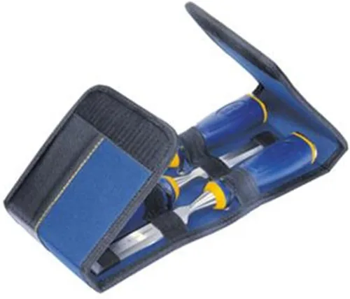 IRWIN Marples Juego de cinceles con billetera, 3 piezas (1768781), Azul