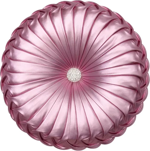 Vista 16 de EUCIOR Almohada decorativa redonda, almohada circular hecha a mano, almohadas redondas de cuero metálico liso para sofá, decoración del hogar