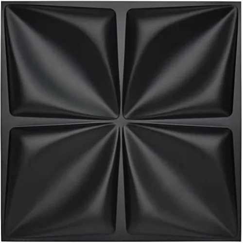 Art3d Panel de pared 3D negro mate PVC, diseño de flor cubre hasta 32 pies cuadrados , para decoración de paredes interiores, sala de estar,