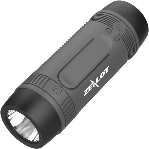 ZEALOT Altavoz Bluetooth portátil, altavoz Bluetooth para bicicleta, separador de manillar, IPX5 impermeable, luz LED de antorcha, MIC/TF/AUX para