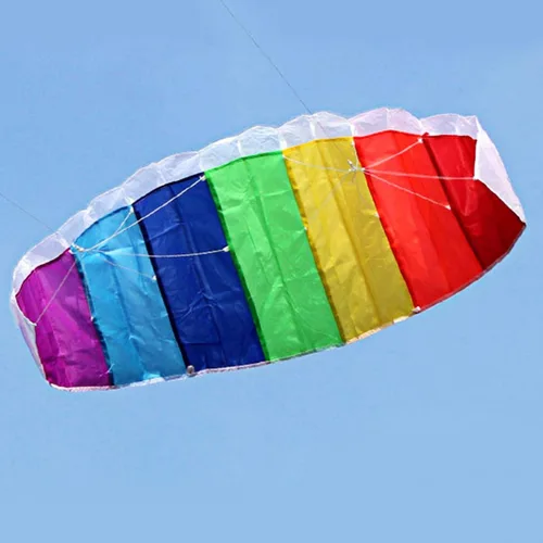 Vista 6 de 4.6 ft/6.6 ft/8.9 ft Color Doble Línea Stunt Power Sports Kite Outdoor Seaside Beach Toy con mango con doble línea de 98.4 ft, adecuado para volar