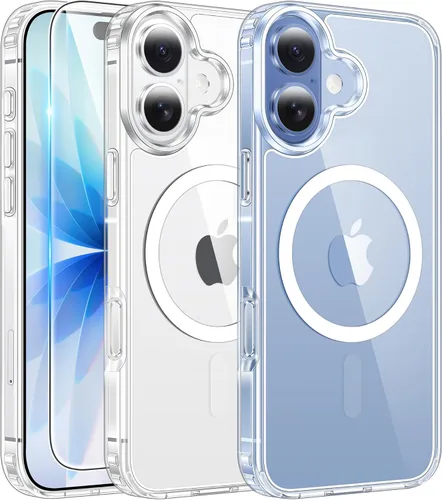 Vista 185 de FNTCASE para iPhone Air Case Clear: Fundas magnéticas para teléfono con protector de pantalla a prueba de caídas, compatibles con Magsafe, delgadas