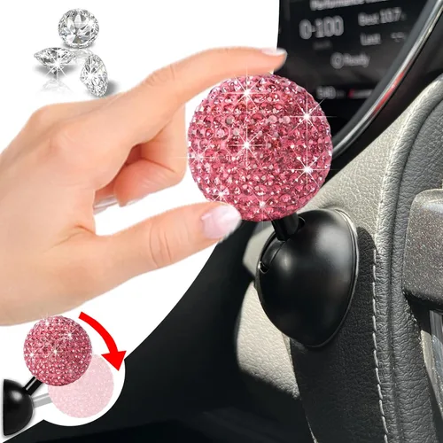Vista 11 de Cubierta de Botón de Arranque de Coche con Diamantes Bling - Accesorios Lindos para Interior de Mujeres, Decoración de Botón de Arranque del Motor