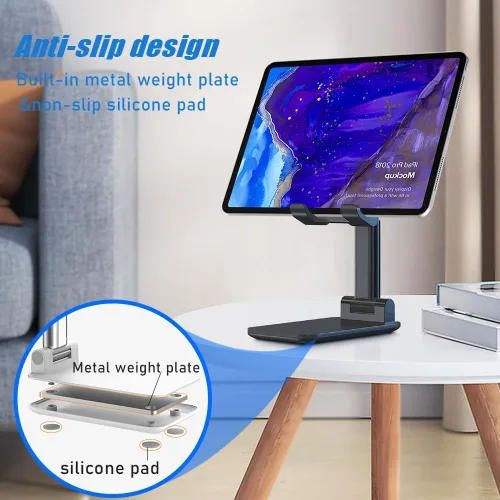 Vista 3 de Soporte para Teléfono de Escritorio, MT-6 Soporte para Teléfono Celular para Escritorio Soporte Universal para Teléfono Celular Plegable y Ajustable
