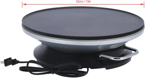 Vista 5 de FLEXMAN Máquina de crepas eléctrica de 1000 W, sartén eléctrica antiadherente de 13 pulgadas de diámetro con 3 perillas de control de temperatura