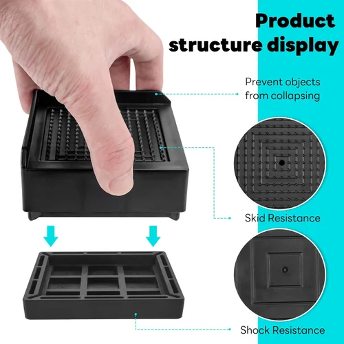 Vista 3 de BTSD-home Elevadores para muebles de 1.5 pulgadas, elevadores de cama, extensores de patas de mesa, perfectos para sofá, silla, mesa y más, paquete