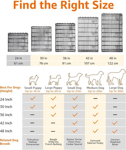 Vista 4 de Amazon Basics: cerca plegable de metal para mascotas, con puerta, 60 x 60 x 24 pulgadas, color negro.