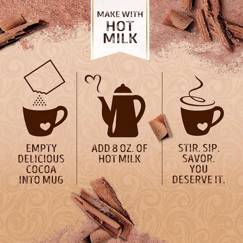 Vista 7 de Swiss Miss Simply Cocoa - Mezcla de cacao caliente con sabor a chocolate oscuro, 8 paquetes de mezcla de cacao caliente