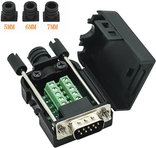 Vista 6 de DB9 Breakout Connector, macho hembra 9 pines RS232 conectores, sin soldadura D-SUB RS485 Serial Adaptador Placa del módulo con terminales