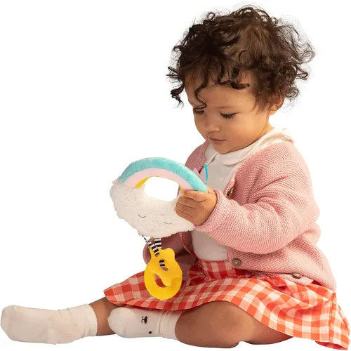 Vista 4 de Manhattan Toy Sonajero en forma de nube con flores de cerezo y papel arrugado para bebé, con mordedores