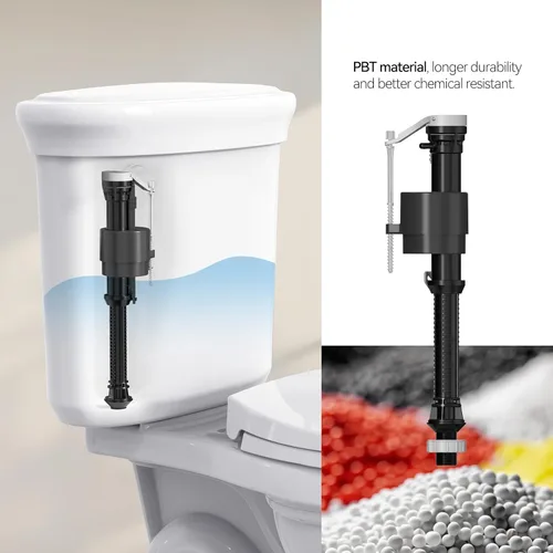 Vista 5 de R&T Válvula de llenado de inodoro A1320, kit de reparación de inodoro dentro del tanque, kit de repuesto universal para inodoro, fugas de inodoro