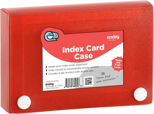 Vista 13 de Enday Portatarjetas de índice, estuche organizador de tarjetas flash de 3 x 5, caja de archivos con 5 divisores, caja de tarjetas con capacidad