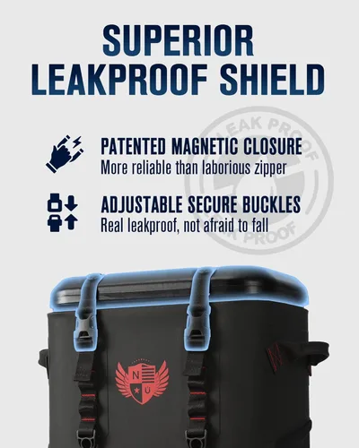 Vista 2 de Novoto Magnetic Backpack Cooler 30 Can, Leakproof Insulated Bag Coolers, Waterproof Soft Cooler for Men & Women, One-Handed Quick Access for Beach