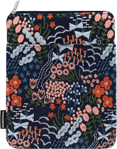 Vista 8 de Dadanism Funda acolchada de flores bordadas de 6 a 7 pulgadas para Kindle Paperwhite de 7 pulgadas, Kindle Colorsoft de 7 pulgadas, Kindle de 6