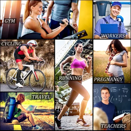 Vista 5 de CHARMKING 6 Pairs Crew Compression Socks for Women & Men Circulation 15-20 mmHg is Best for All Day Wear Running Nurse