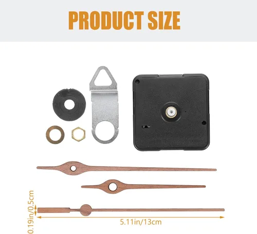 Vista 6 de Mecanismo de reloj de cuarzo, kit de mecanismo de reloj de reloj, conjunto de números de reloj, mecanismo de movimiento con 3 manecillas de madera