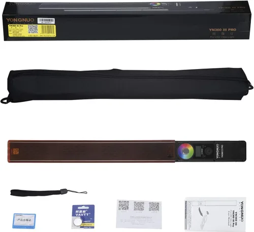 Vista 6 de YONGNUO YN360 III Pro LED Video Light 5600K con adaptador de CA 12V2A luz de hielo de mano RGB a todo