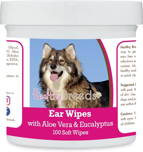 Vista 112 de Healthy Breeds Shih Tzu Toallitas de limpieza de oídos con aloe y eucalipto para perros, 100