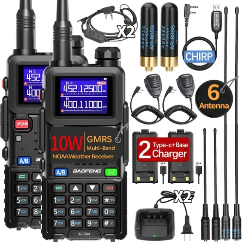 Baofeng Radio Ham Radio portátil UV-5R actualización de largo alcance recargable AR-5RM 10W NOAA radio táctica de emergencia meteorológica
